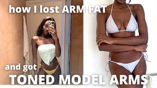 How I lost ARM FAT and got SLIM TONED model arms how i lost weight [upl. by Ahsini]