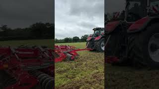 Massey Ferguson 8S265D7 and Kverneland discs tractor mrmasseyferguson farming masseyferguson [upl. by Nohs]