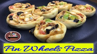 Pizza Pinwheels Recipe Without Oven  Pan  Tawa Pizza Pinwheel  Back to School Pizza Recipe [upl. by Akcira890]