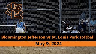 Bloomington Jefferson vs St Louis Park Softball May 9 2024 [upl. by Septima]