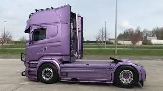 Brutal SOUND Acceleration Scania R V8 Power SUPER Purple Edition Old Generation [upl. by Enelec]