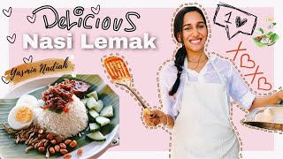 NASI LEMAK Recipe  Most Famous Dish in Malaysia  Yasmin Nadiah [upl. by Nodnerb84]