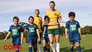 Roving reporters Coles MiniRoos x CommBank Matildas [upl. by Nahaj]