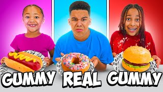 Real VS Gummy FOOD CHALLENGE [upl. by Alyakcm]