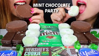 ASMR MINT CHOCOLATE PARTY Mochi ice cream chocolate 리얼사운드 먹방 チョコレートcoklat चॉकलेट  KimampLiz ASMR [upl. by Beaston]