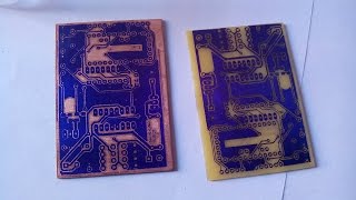 MAKING OF DOUBLE SIDED PCB USING PHOTO SENSITIVE FILM Photoresist Dry Film [upl. by Renae]