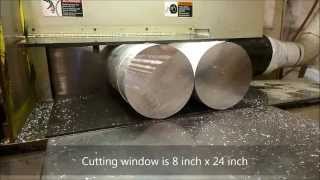 MetlSaw Cutting 8 inch Aluminum Round Rod [upl. by Eicram]