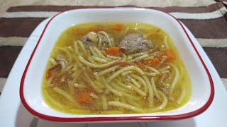 SOPA DE FIDEOS CON ALBÓNDIGAS receta fácil y deliciosa [upl. by Nilatak]