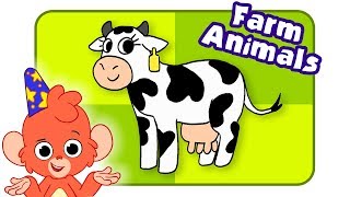 Animals on the Farm  Farm Animals Names and Sounds  Barnyard Animal cartoon for kids [upl. by Caton167]