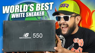 UNBOXING New Balance 550 🔥 Best White ShoesSneaker Review amp History  ONE CHANCE [upl. by Llertnom]