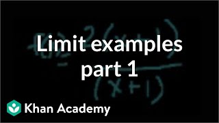 Limit examples part 1  Limits  Differential Calculus  Khan Academy [upl. by Wilson]