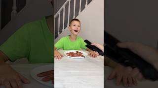 Dad fried sausages for his Son with a hair iron [upl. by Aehtrod]