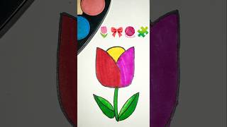 Tulip flower colouring painting tulipflowertulipflowertrendingsatysfyingyoutubedrawingshare [upl. by Aviva]