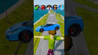 🚘CR7 vs Messi vs Mbappe vs Shaggy Rogers Characters ⚽️ beamngdrive simulator shorts football [upl. by Sul]