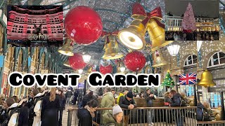 Covent Garden🇬🇧 Christmas Decor 2023  Christmas Tree🎄🔔Snow In Covent Garden❄️mamabubz [upl. by Wes54]