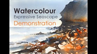 Expressive Watercolour Seascape Demonstraction Church Bay Anglesey [upl. by Ahsitneuq]