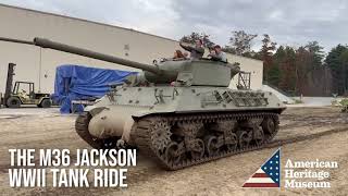 The M36 Jackson WWII Tank Destroyer Ride Experience at the American Heritage Museum [upl. by Ert]