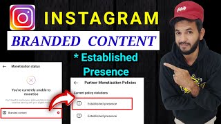 Instagram branded content ineligible Instagram branded content established presence established [upl. by Ramo]