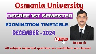 DEGREE 1ST SEMESTER TIMETABLE DECEMBER 2024 [upl. by Semmes]