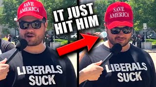 MAGA Man Realizes His Own Hypocrisy In RealTime [upl. by Yeclehc]