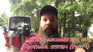 Making anchors for our outhaul  clothesline system Part 1 of 2 SE 2 EP 21 2017 [upl. by Anerhs]