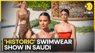 Saudi Arabia holds historic first swimwear fashion show  Latest News  WION [upl. by Iloj928]