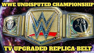 WWE UNDISPUTED TV UPGRADED REPLICA BELT Restone Bars Baseplates Velcro amp Tip [upl. by Attikin]