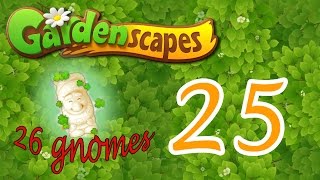 Gardenscapes level 25 NEW Walkthrough 26 gnomes [upl. by Helsie]