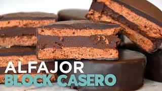 ALFAJOR BLOCK casero Con mucho maní y chocolate [upl. by Durning]