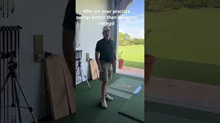 Why are your practice swings better than your golf swing Why amp how to shoot lower scores golf [upl. by Drol]