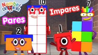 Aprende los Números pares e impares  Aprende a contar 123  Numberblocks en Español [upl. by Akehsar530]