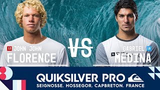 John John Florence vs Gabriel Medina  Semifinals Heat 2  Quiksilver Pro France 2017 [upl. by Ydac]