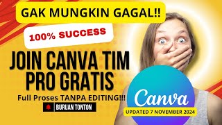 TERBARU MASIH GAGAL JOIN CANVA TIM PRO GRATIS PAKAI TUTORIAL BEGINI DUH MAKANYA PERHATIKAN YA [upl. by Friedrich]