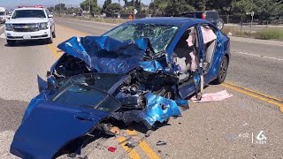 2 people taken to hospital after headon crash in Orcutt [upl. by Akemat]