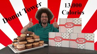 Doughnut Tower Challenge l 13000 Calories l Honey Dew Donuts [upl. by Rebbecca]