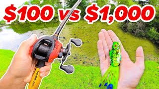 100 vs 1000 Budget Fishing Challenge Rod Reel Lures [upl. by Mailli]