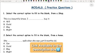 Modals class 10  English Grammar [upl. by Ariet]