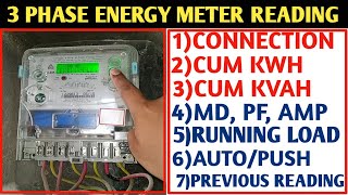 HOW TO CHECK 3 PHASE DIGITAL METER READING 3 PHASE KWH METER [upl. by Dahsraf472]