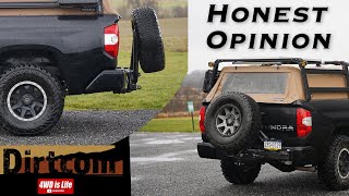 Dirtcom Hitch Mounted Tire Carrier  The Good and the Ugly [upl. by Marciano]