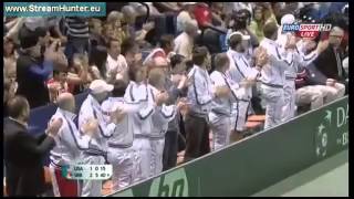 Novak Djokovic vs Sam Querrey   Serbia vs USA   Davis Cup 2013 [upl. by Klenk]