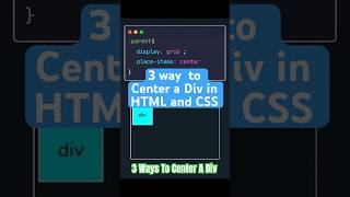 How to Center a Div in CSS  3 Ways to Center a Div coding shortfeed tutorial song webdesign [upl. by Jeanne]