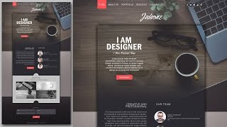 Photoshop Website Design Tutorial  Stylish Portfolio With Grain Texture [upl. by Perloff]