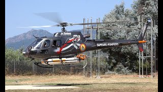 Eurocopter AS350 B3 Ecureuil Fire attack landing at Ajaccio Compo dell Oro  Airbus Helicopter H125 [upl. by Lock]