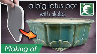 Making of a big lotus bonsai pot in clay 💮  ceramics without wheel [upl. by Ecirual]