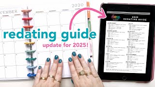 2025 redating guide UPDATE reuse old planners 📒 The Happy Planner easy tutorial redate out of date [upl. by Ramma]