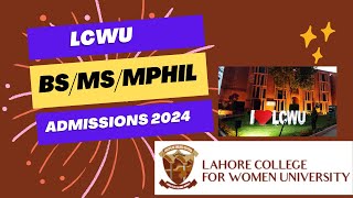 LCWU BS Admissions 2024  How to Apply  Offered Programs  Eligibility  Fee Structure  PharmD ad [upl. by Klinges]