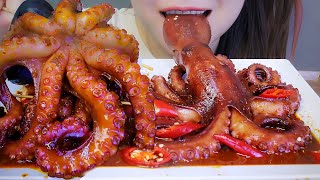 ASMR EATING SPICY OCTOPUS EATING SOUNDS  LINHASMR [upl. by Huff340]