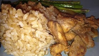 Arroz con salsa soja pollo en salsa soja y espárragos al horno [upl. by Lewes77]