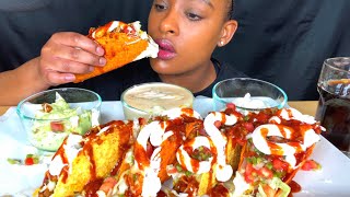 Chanel Raelynn Loaded Crunchy Nacho Cheese and Ranch Tacos Mukbang 먹방 Eating Show [upl. by Ahsinna]