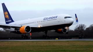 Icelandair 767300 lands at Manchester [upl. by Persons]